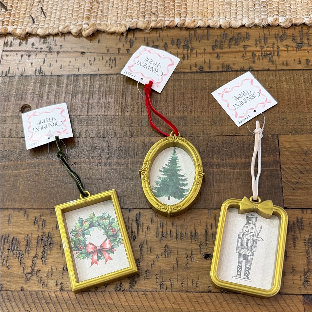 Gold and Green Holiday Ornament Set
